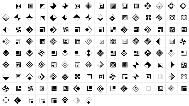 Altemus Squares Character Map