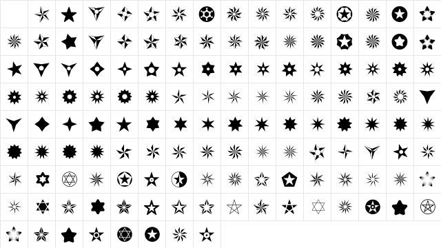 Altemus Stars Character Map