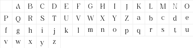 Amadi Demo Regular Character Map