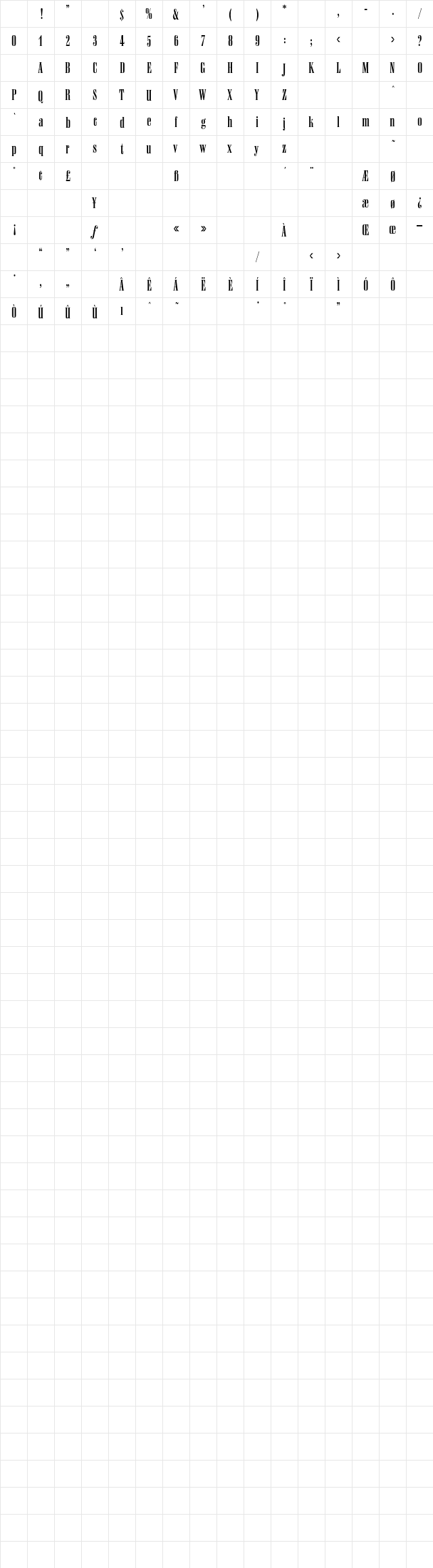 Amati .. Plain Character Map Amati .. Plain Character Map