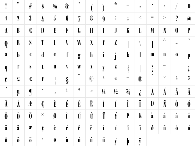 Ambroise Francois Bold Character Map