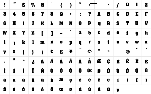 Lakeland Light Regular Character Map