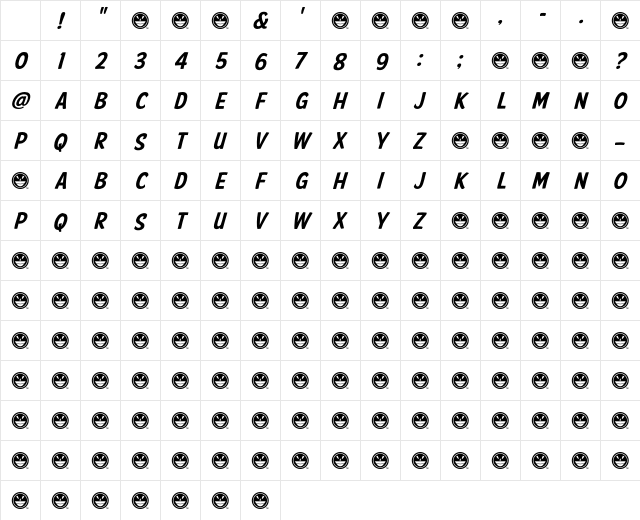 American Purpose Casual 02 Regular Character Map