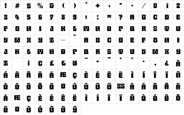 BiancaBecker Regular Character Map BiancaBecker Regular Character Map