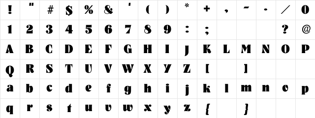 Lakeside Regular Character Map