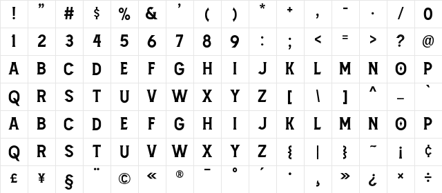 Amnestia Distressed Character Map