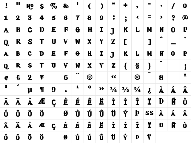 Amplifier BoldSmallCaps Character Map