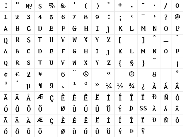 Amplifier LightSmallCaps Character Map