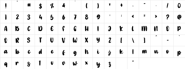Amstello - Personal Use Regular Character Map