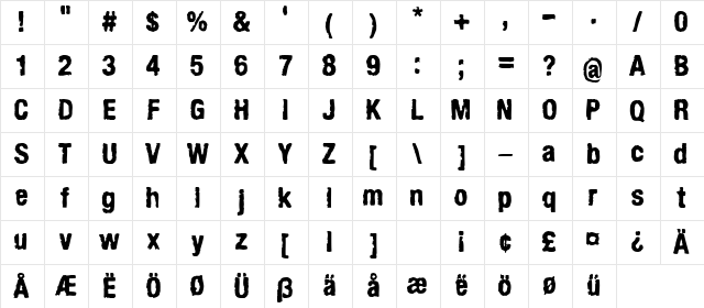 ArmyChalk Regular Character Map ArmyChalk Regular Character Map