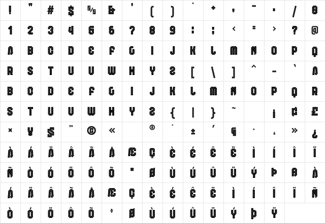 Anderlecht Inverted Inline Character Map