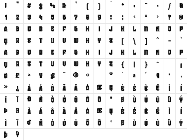 Anderlecht Round Inline 3D Character Map