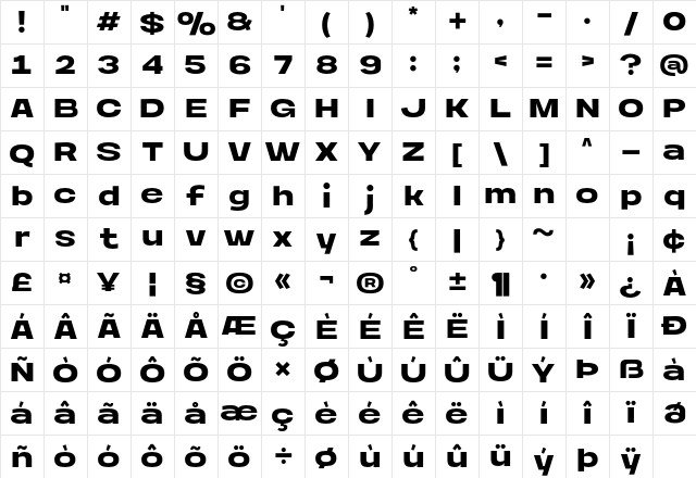 Aniko Semibold Regular Character Map Aniko Semibold Regular Character Map