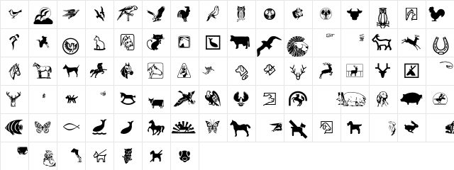 AnimalsP01 Regular Character Map