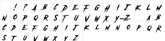 Another Danger Slanted - Demo Regular Character Map