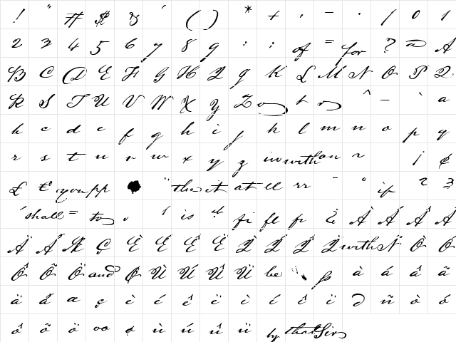 LamarPen Regular Character Map