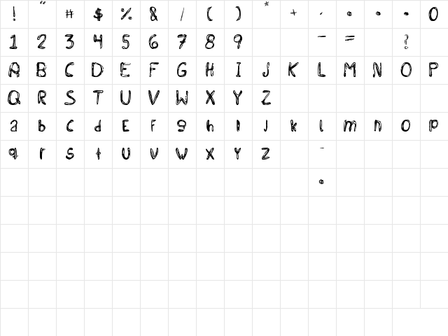 BICHOCHOS TYPE Regular Character Map