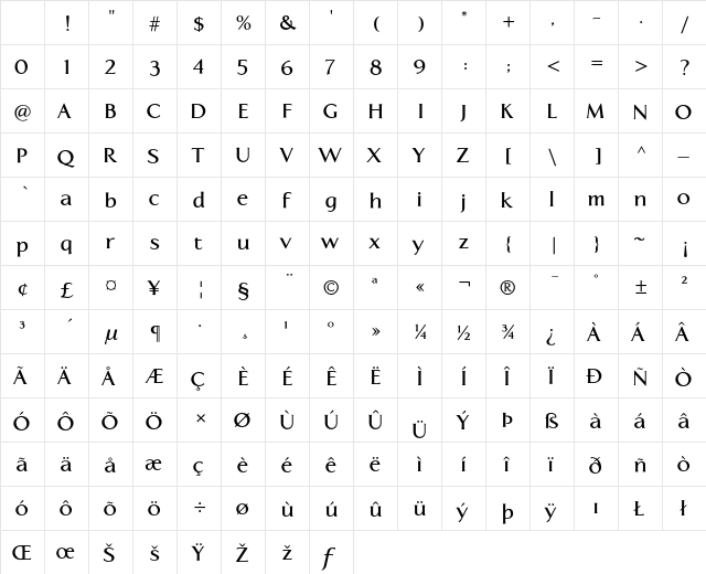 Aperto Bold Character Map Aperto Bold Character Map