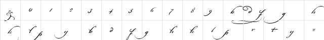 Bickham Script MM Regular Character Map