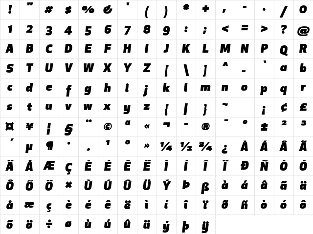Apex New Ultra Italic Character Map Apex New Ultra Italic Character Map