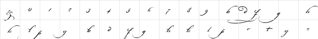 Bickham Script MM Regular Character Map