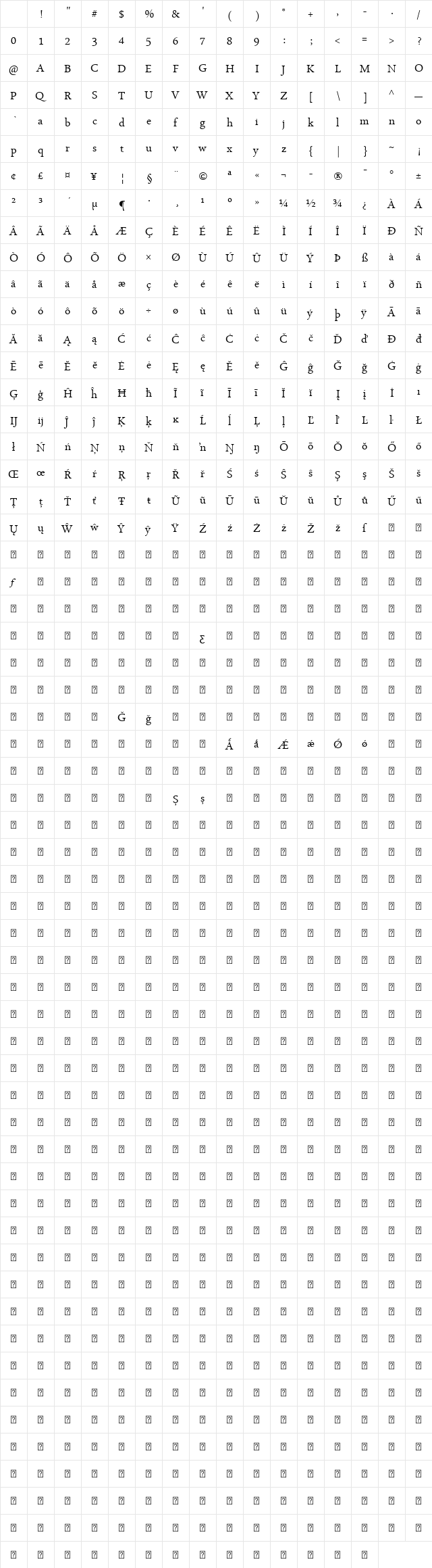 Arabic Typesetting Regular Character Map Arabic Typesetting Regular Character Map