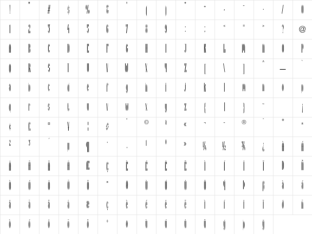 Arcadia LT Std Roman Character Map