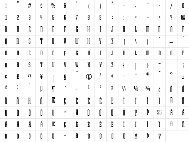 Arecibo Too ITC Std Regular Character Map
