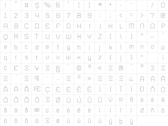 Armada Thin Character Map Armada Thin Character Map