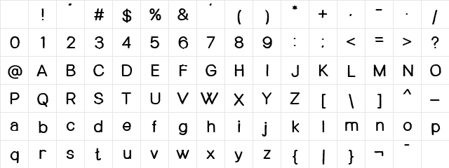 LAMPOH Bold Character Map