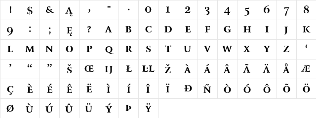 Bitstream Arrus Bold Small Cap Character Map