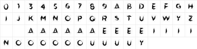 Artistik Demo Versio Regular Character Map