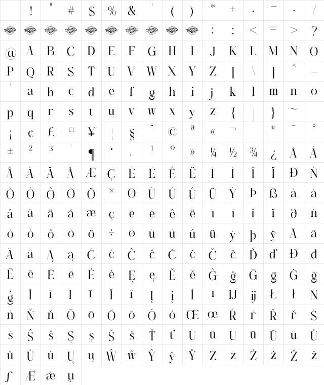 Asgaber DEMO VERSION Regular Character Map