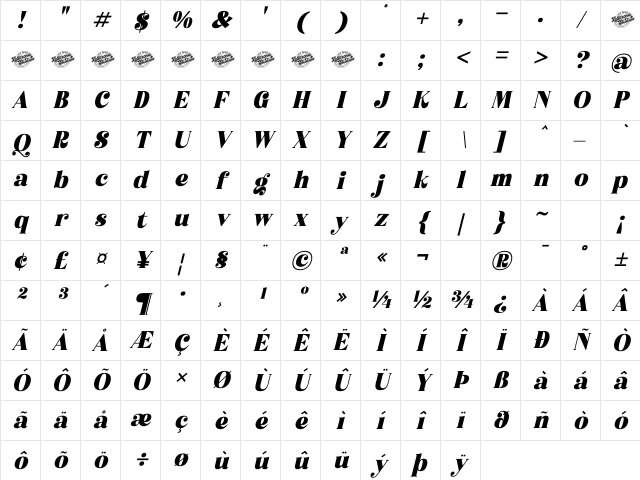 Atlantis Famingo DEMO VERSION Italic Character Map Atlantis Famingo DEMO VERSION Italic Character Map