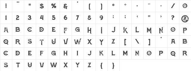 Atlantis Inline Grunge Inline Grunge Character Map
