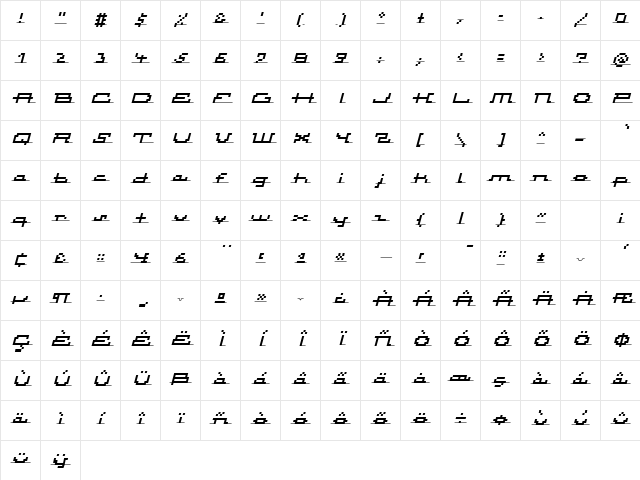 Atomic InlineScriptItalic Character Map