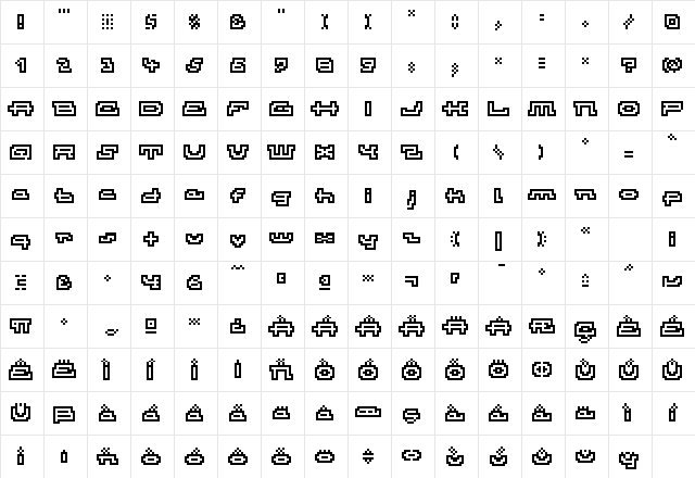 Atomic Outline Character Map