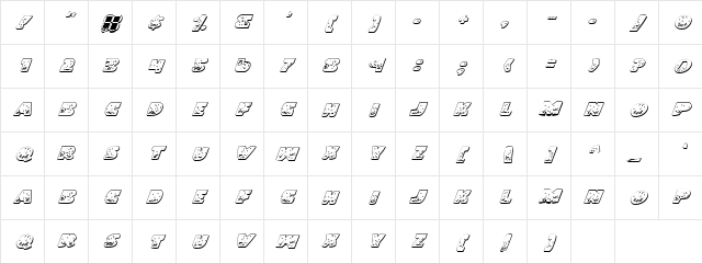 Land Shark Outline Italic Outline Italic Character Map