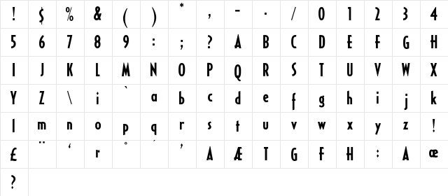 AuCasablanca Regular Character Map