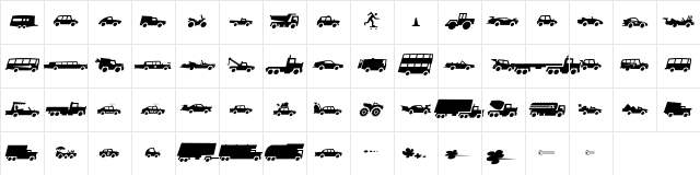 Autofont Regular Character Map