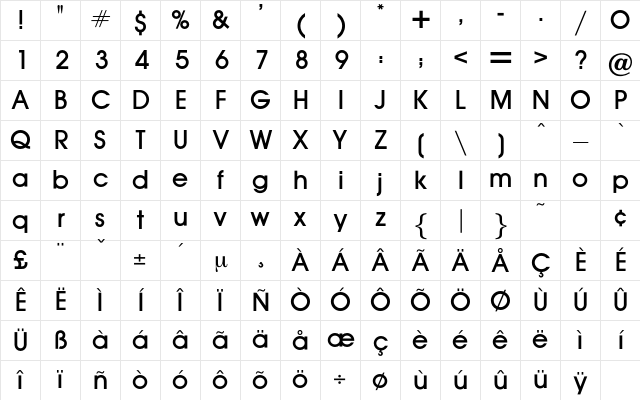 AuxinMedium Regular Character Map AuxinMedium Regular Character Map