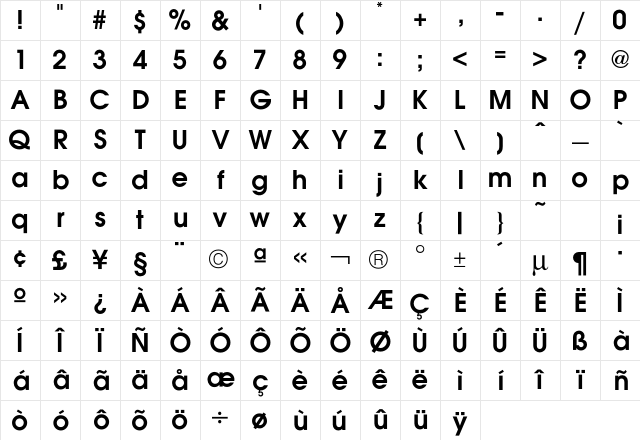 Avant GardeDemi Character Map