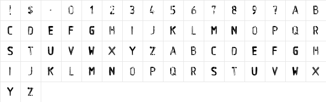 BA Wet Paint 1980 Character Map