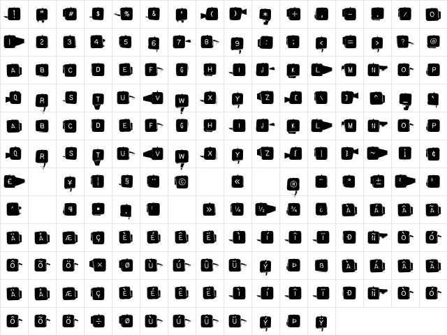 Backspacer Square Character Map