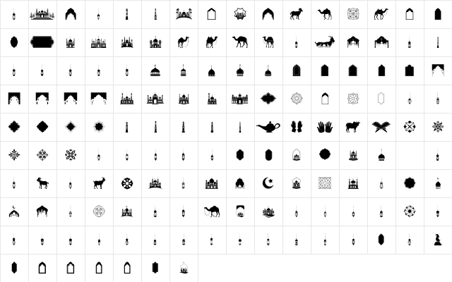 bahlull dingbats Regular Character Map