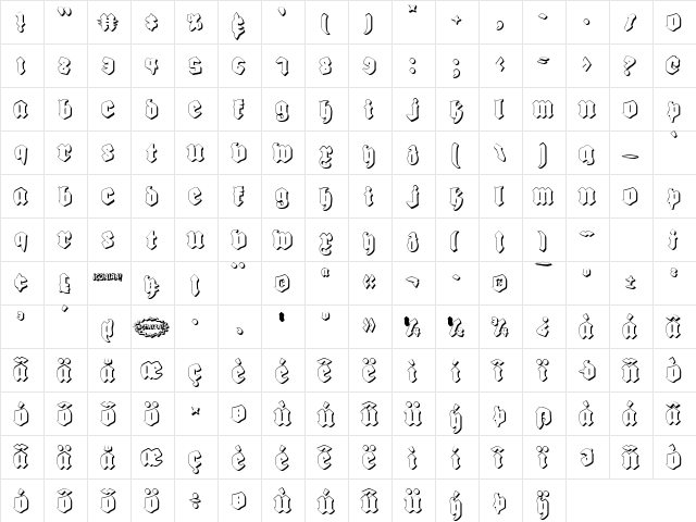 Bierg￿en Shadow Shadow Character Map