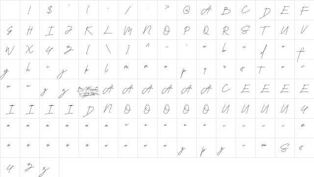 Ballifornia Signature Personal Use Only Signature-Regular-Personal-Use-Only Character Map