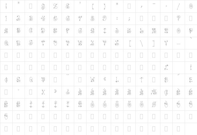 Bang Plain Character Map