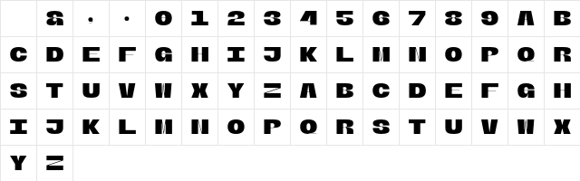 Banigar Black Regular Character Map
