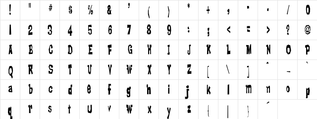 AdLib Regular Character Map